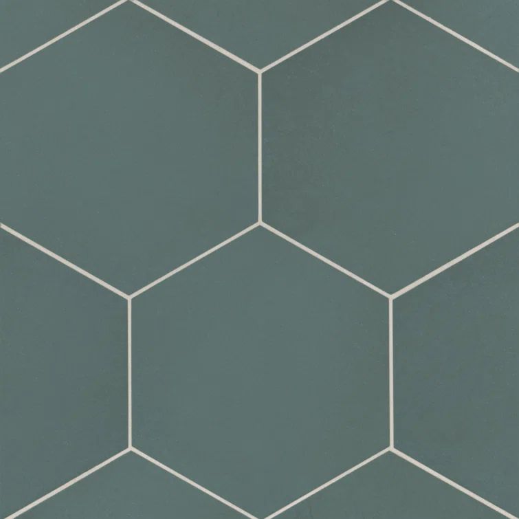 Makoto Arashi Blue Matte Hexagon Porcelain Tile 11.5" x 10"