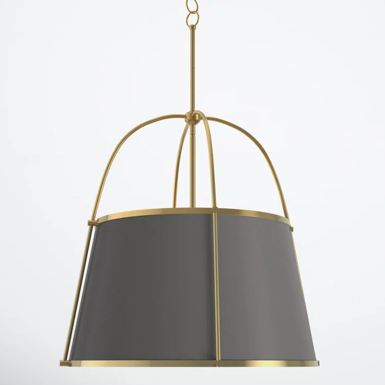 Elegant Transitional 4-Light LED Pendant in Lacquered Dark Brass
