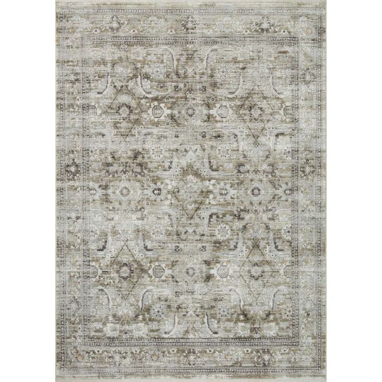 Elegant Gray Rectangular Synthetic Rug 5'3" x 7'6"