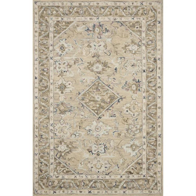 Beatty Ivory Hand-Tufted Wool Rectangular Area Rug, 2'3" x 3'9"