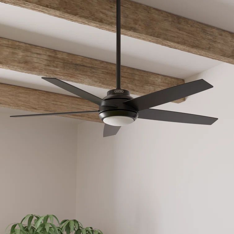 Zayden 52" Matte Black Ceiling Fan with LED Light and Remote