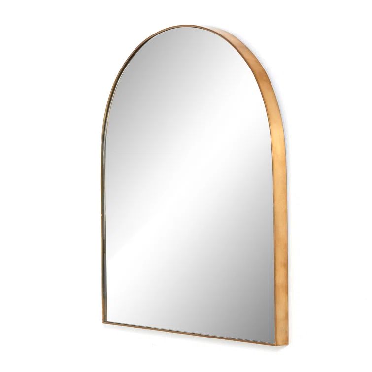 Georgina Polished Brass Arched Wall Mirror