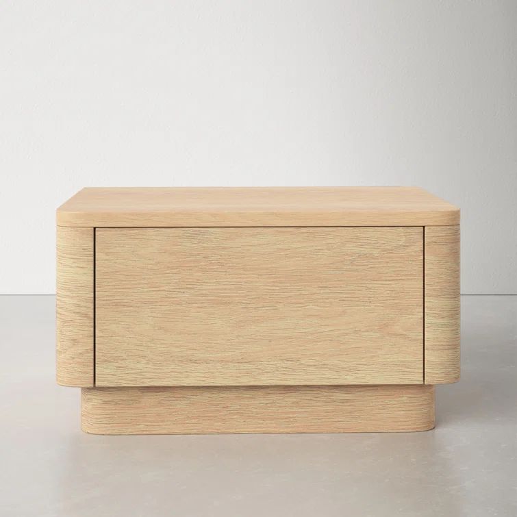 Transitional Brown Oak Nightstand with Spacious Drawer
