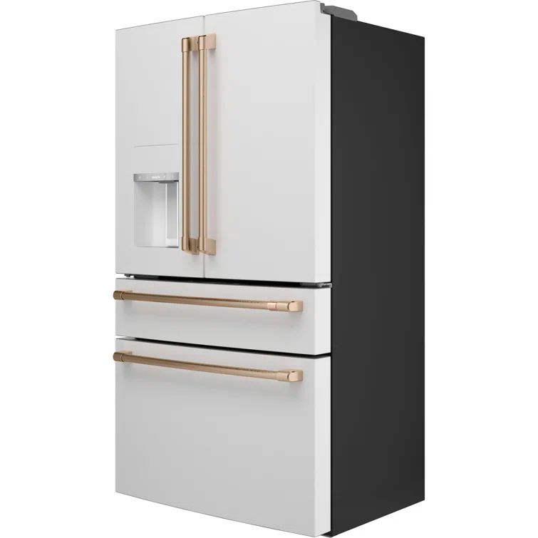 Matte White Smart French Door Refrigerator with Ice Maker