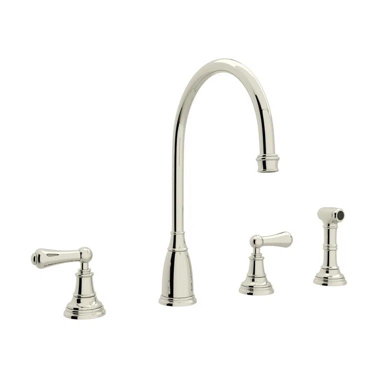 Elegance 14" Polished Nickel Dual-Handle Kitchen Faucet