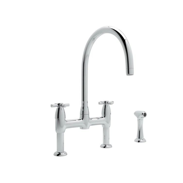Sleek Polished Nickel Kitchen Faucet with Pull-out Spray and Sidespray