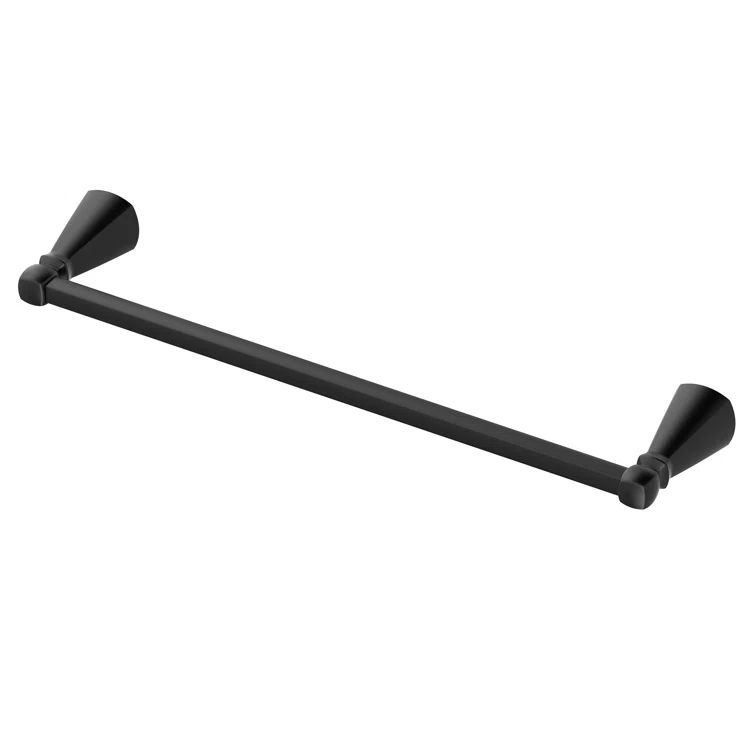 Edgemere Matte Black 18" Wall Mounted Metal Towel Bar