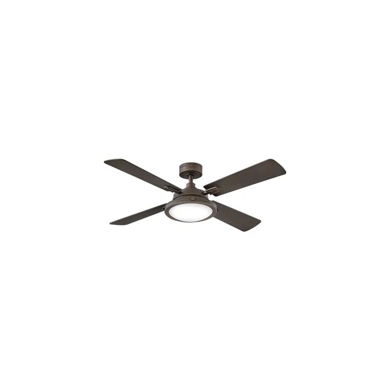 54" Metallic Matte Bronze LED Smart Ceiling Fan with Walnut Blades