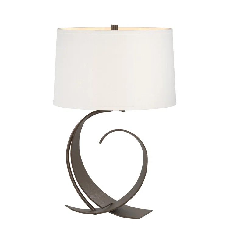 Oil Rubbed Bronze Table Lamp with Natural Anna Shade