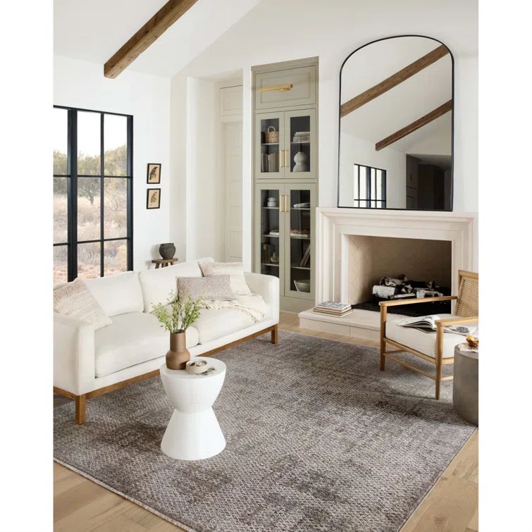 Taupe Dove Rectangular Easy-Care Viscose Area Rug