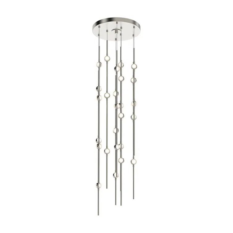 Constellation Andromeda Satin Nickel 40" LED Pendant with Crystal Lens