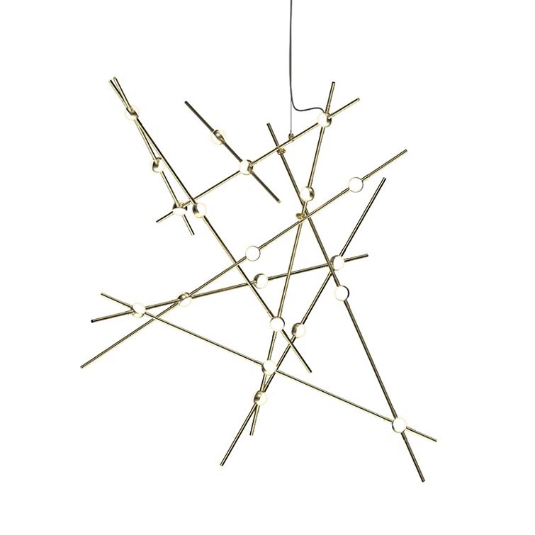 Constellation Aquila 20-Light LED Sputnik Globe Chandelier in Satin Brass