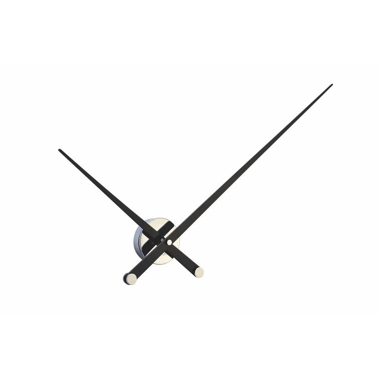 Black Painted Steel Minimalist Wall Clock, 14.6"