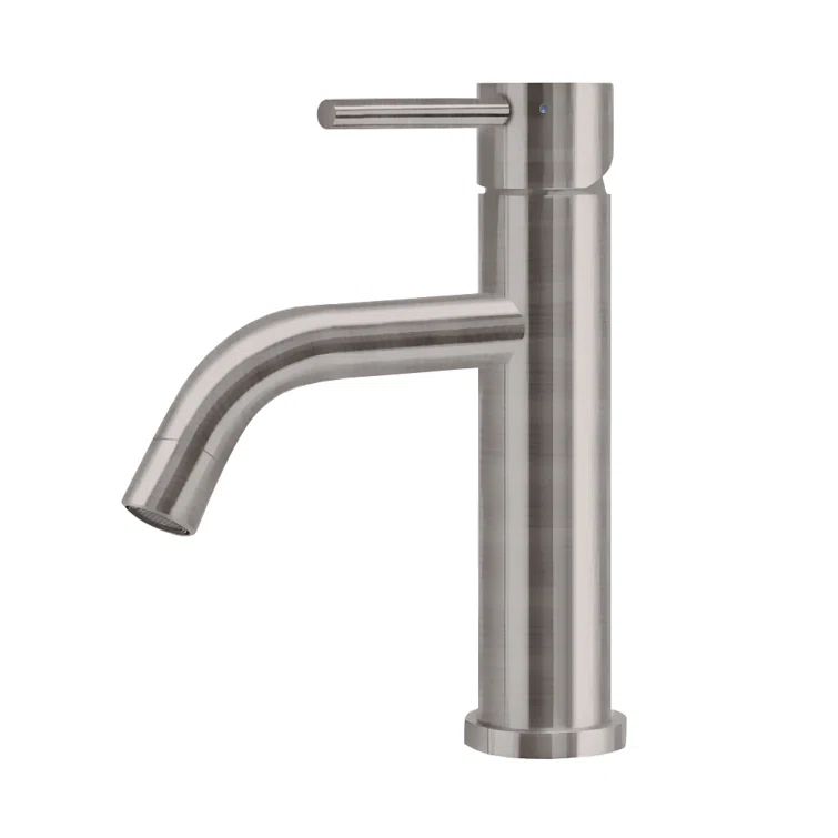 Elevated Brushed Stainless Steel Bathroom Faucet with Eco-Friendly Design