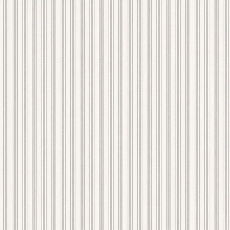 Light Grey Non-Woven Stripe Wallpaper, 32 ft 11.7 in