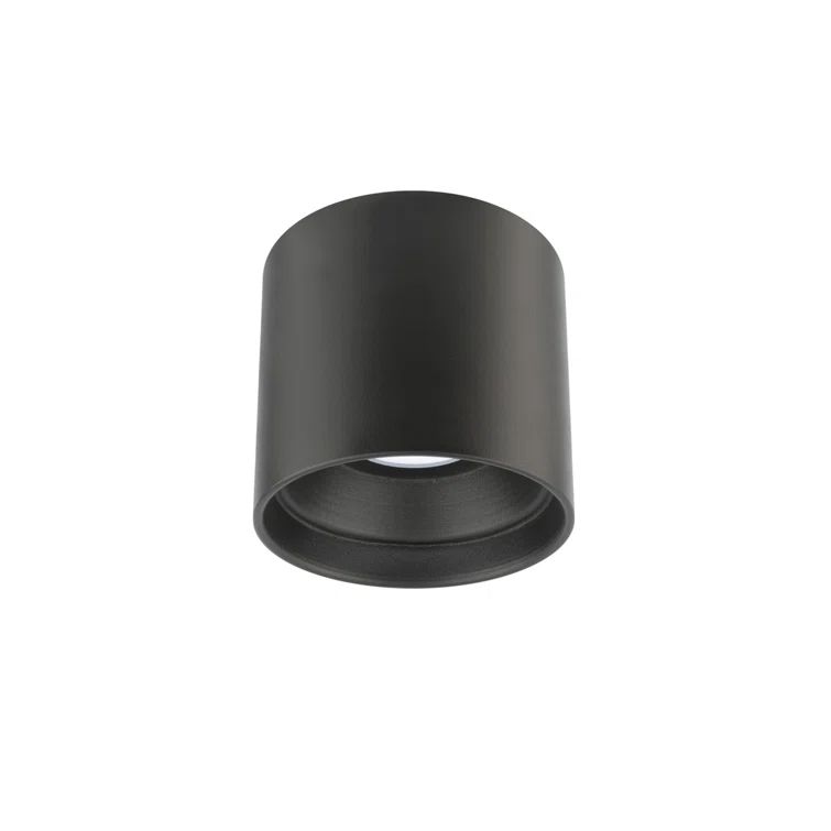 Downtown Sleek Black LED Flush Mount for Indoor/Outdoor