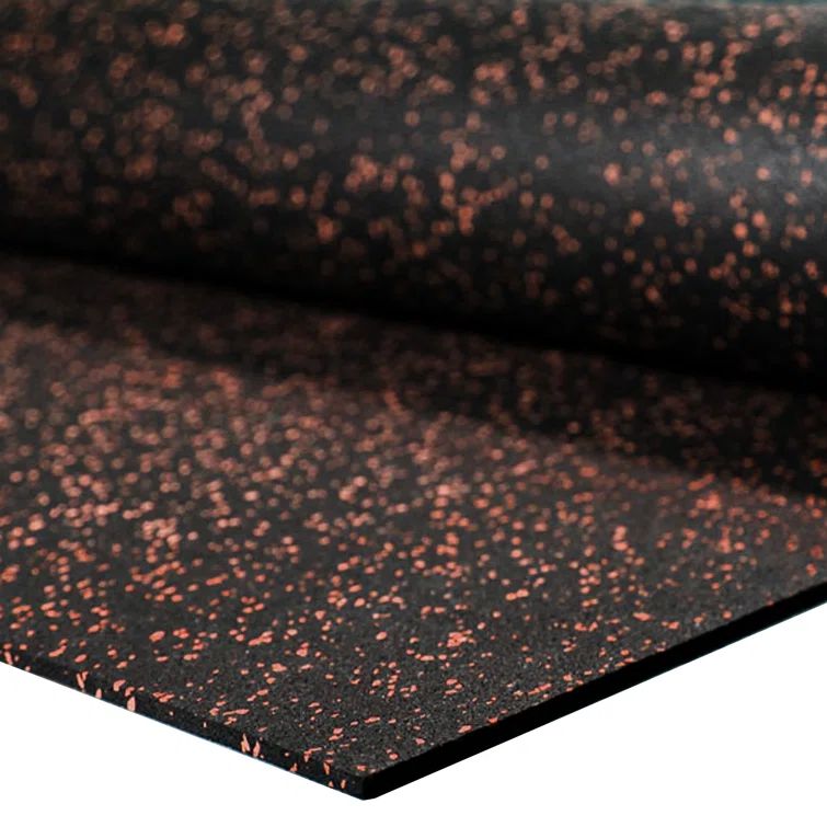 Black and Red Speckled Rubber Gym Flooring Mat