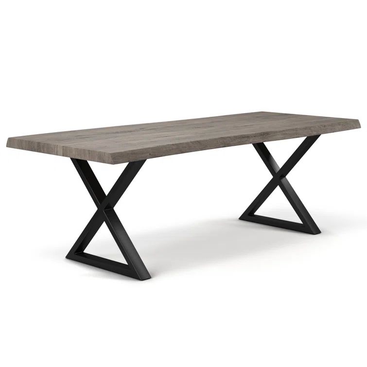 Brooks 79" Rectangular Reclaimed Acacia Wood Dining Table with Aluminum X-Base