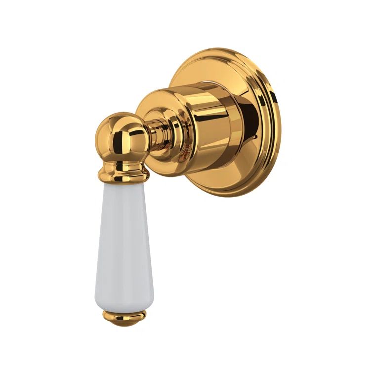 European Polished Nickel Lever Wall-Mounted Shower Trim