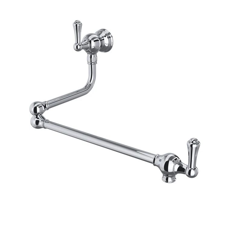 Polished Chrome Brass Wall Mounted Pot Filler Faucet