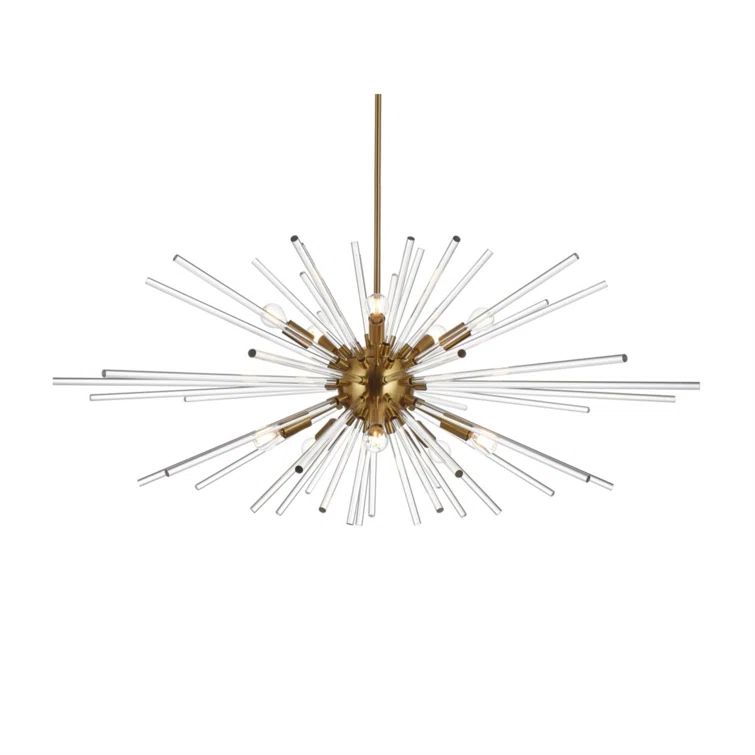 Modern Elegance 10-Light Crystal and Gold Metal Pendant