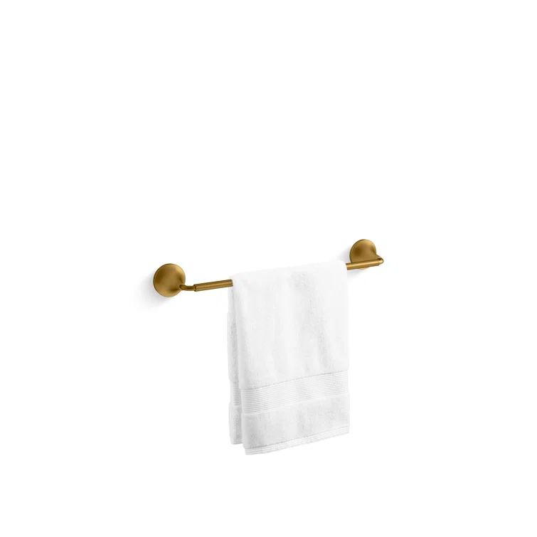 18" Vibrant Brushed Moderne Brass Metal Towel Bar
