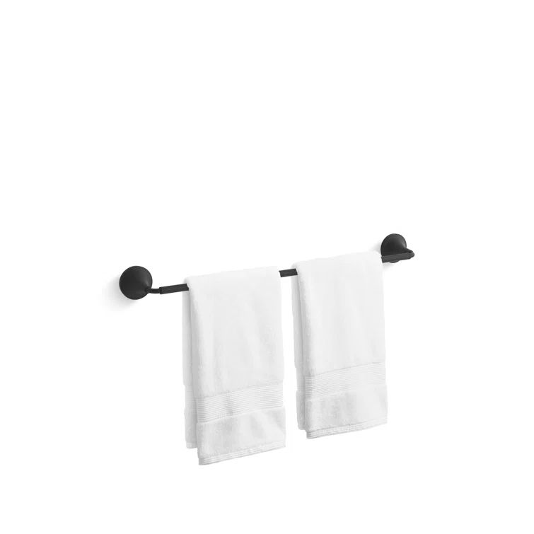 Matte Black 24" Wall Mounted Single Towel Bar