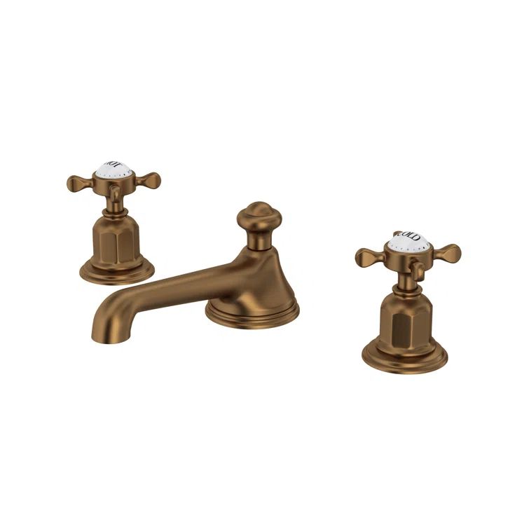 Edwardian Polished Nickel Brass Widespread Bathroom Faucet