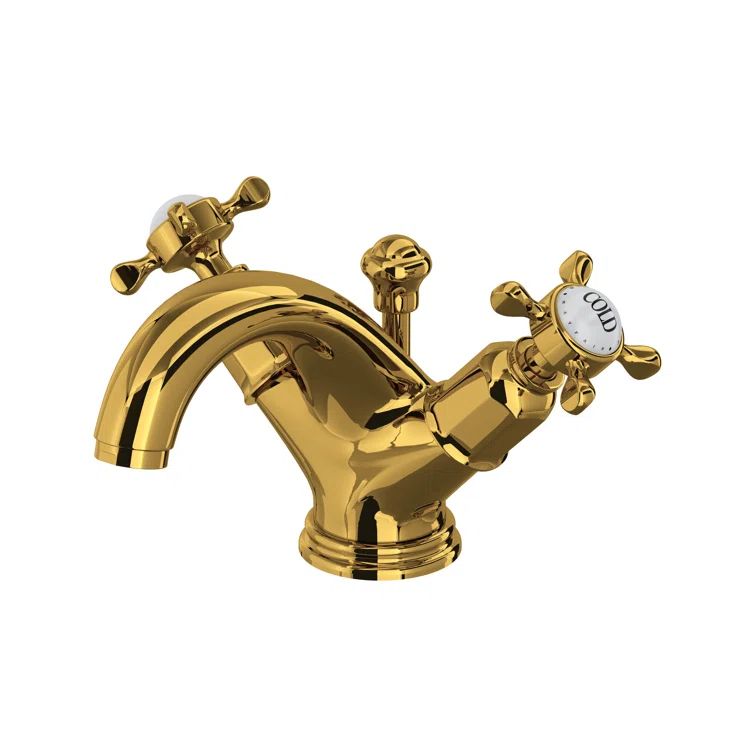Edwardian Classic Polished Nickel Brass Bathroom Faucet