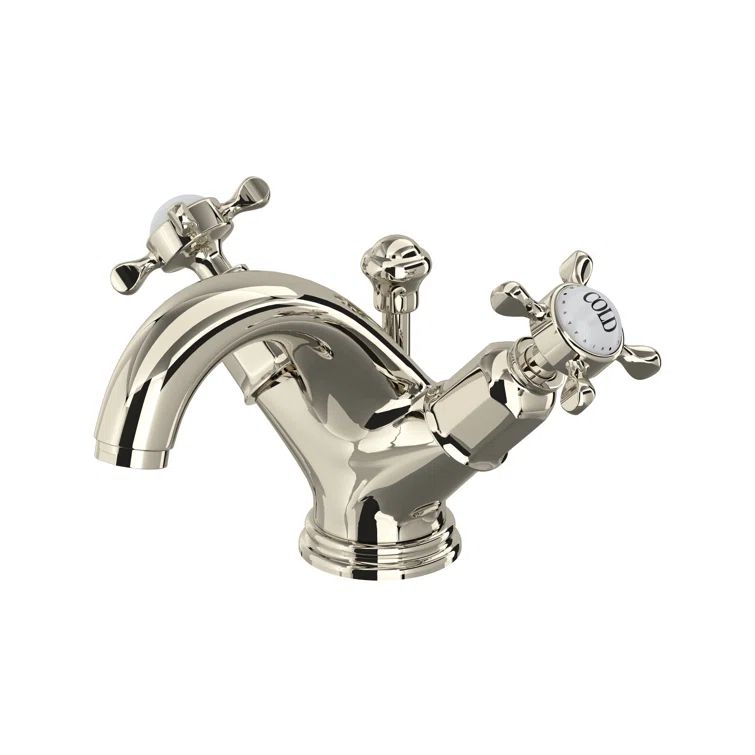 Edwardian Classic Polished Nickel Dual-Handle Bathroom Faucet