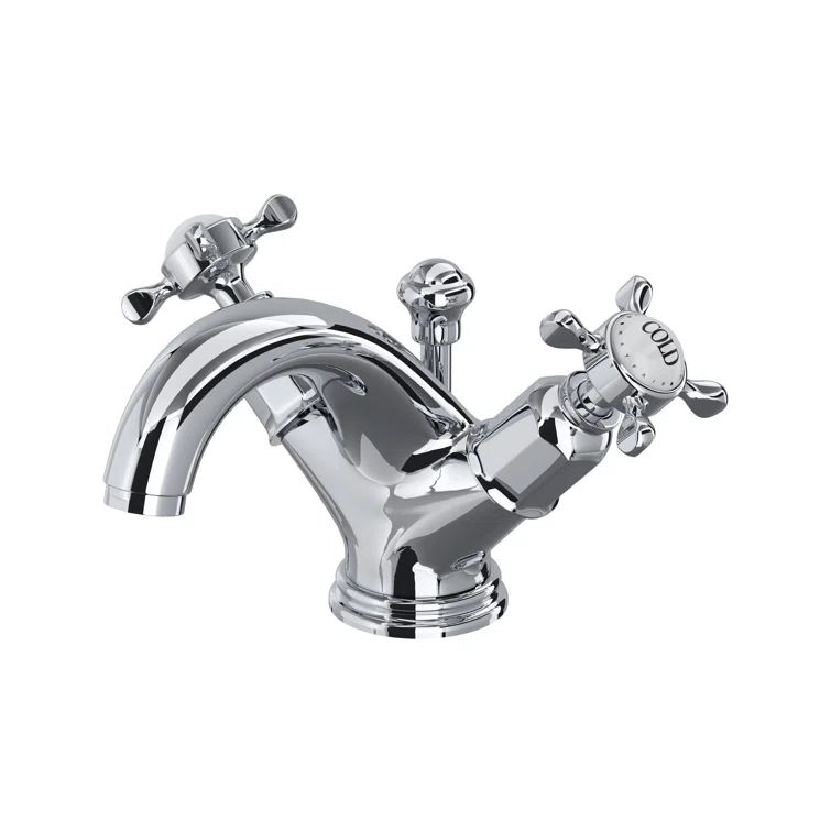 Edwardian Elegance 5" Polished Chrome Classic Bathroom Faucet with Dual Handles