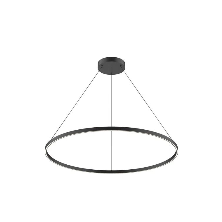 Cerchio 47" Black Aluminum LED Geometric Pendant