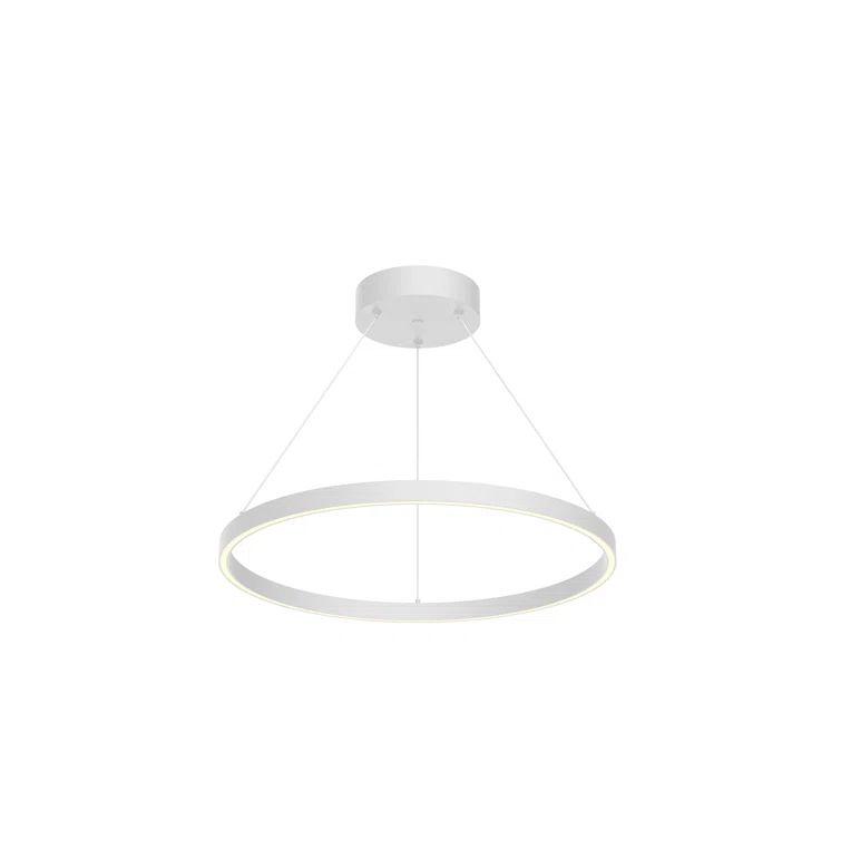 Cerchio 23.63" White Aluminum LED Geometric Chandelier