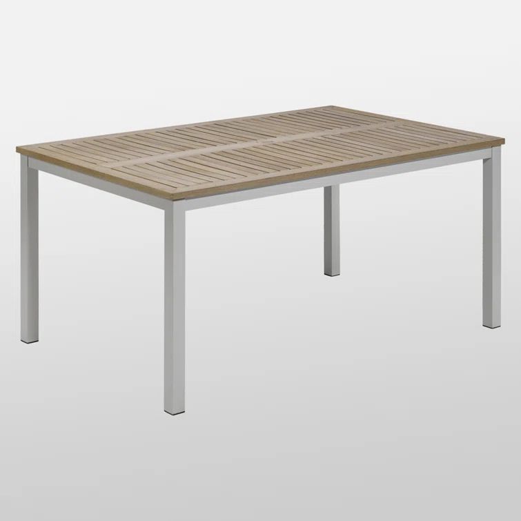 Vintage Tekwood and Flint Aluminum Outdoor Dining Table, 68"