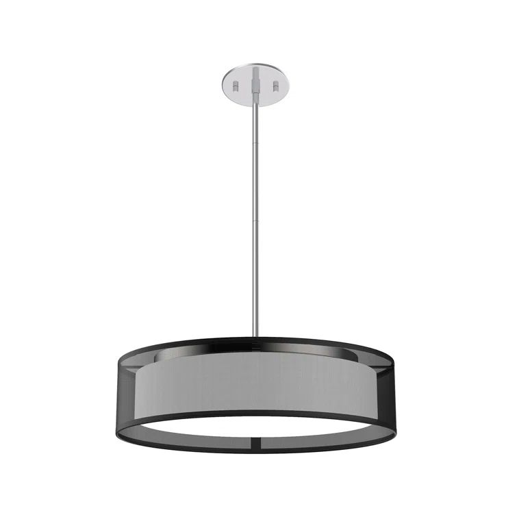 Dalton 16" Black Organza LED Pendant Light