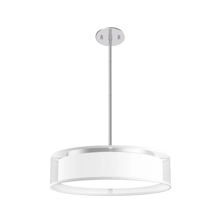 Dalton 16" White Organza LED Drum Pendant Light