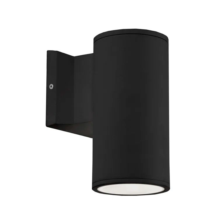 Nordic Black Aluminum Cylinder LED Wall Sconce, 7" Height