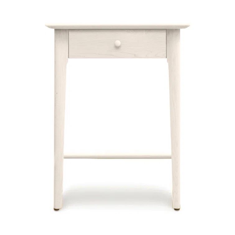 Saddle Cherry Solid Wood 1-Drawer Nightstand with Weathered Steel Handles