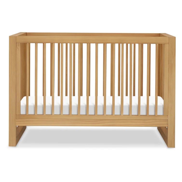 Honey Wood 3-in-1 Convertible Crib with Toddler Bed Kit