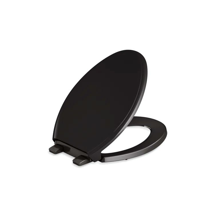 Black Elongated Quiet-Close Toilet Seat with ReadyLatch