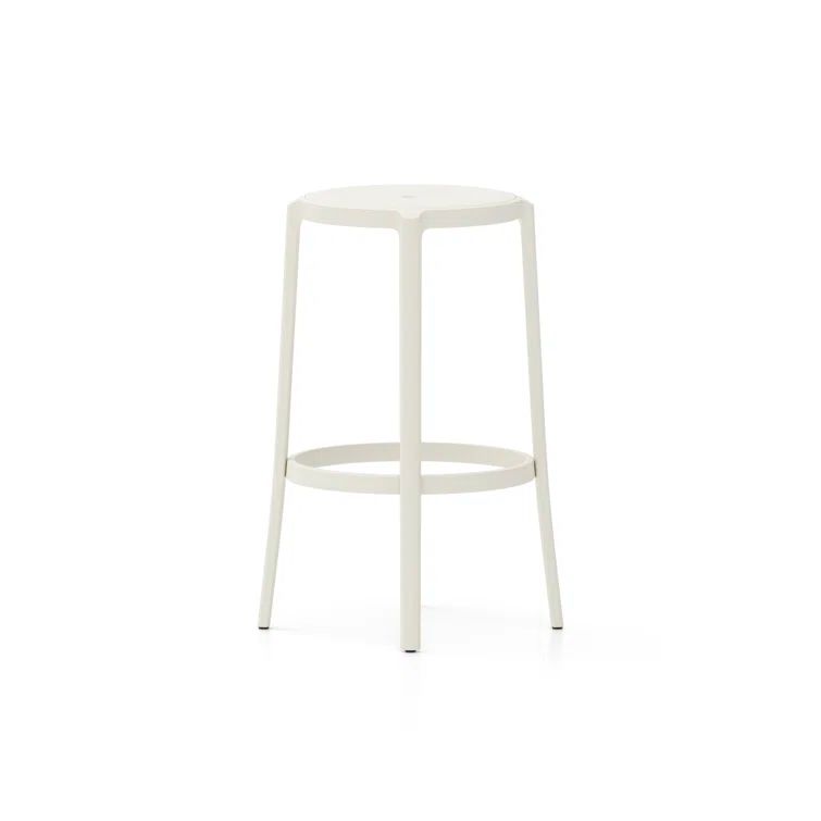 White Acrylic and Metal Laboratory Bar Stool 24.75''