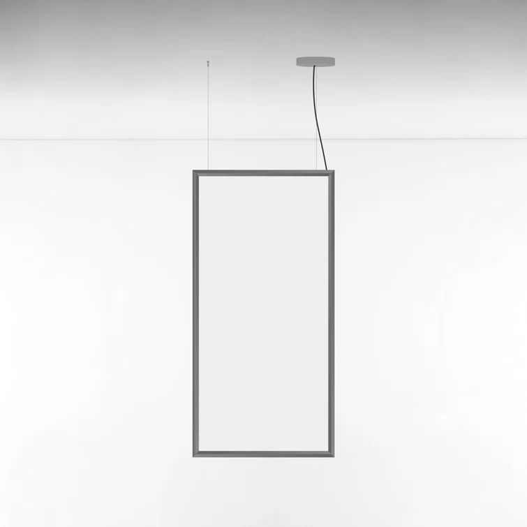 Polished Aluminum Black LED Linear Suspension Light