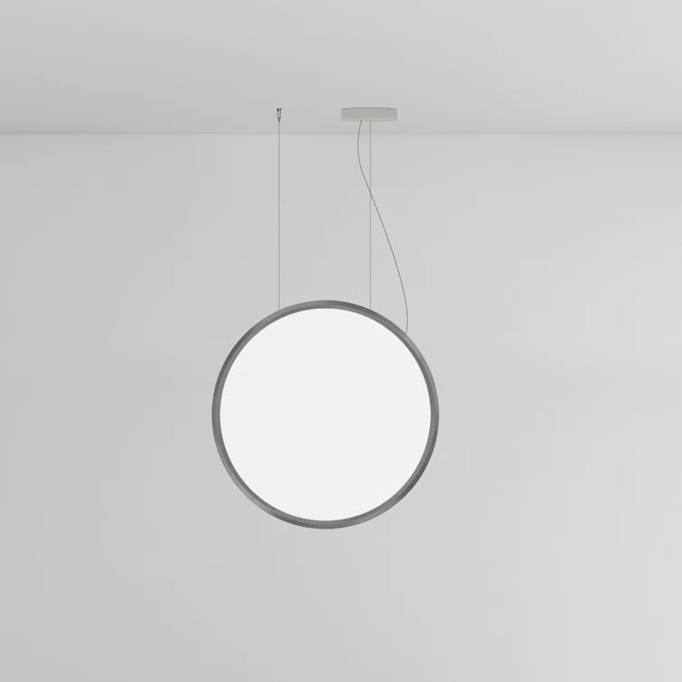 Medium Polished Aluminum LED Vertical Suspension Light