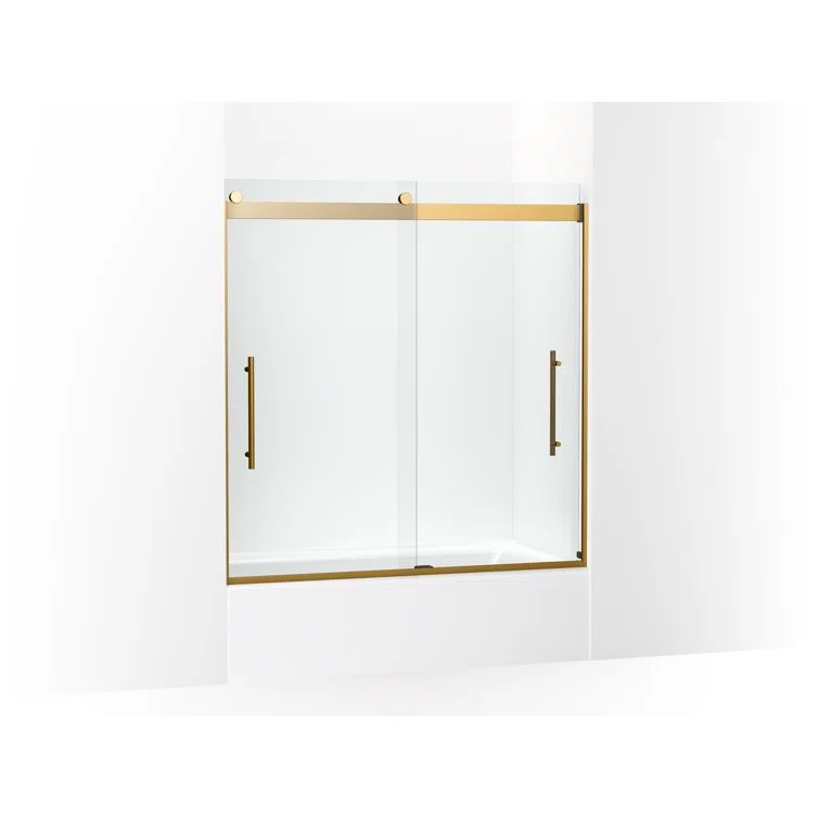 Levity Plus Frameless Sliding Bath Door with Crystal Clear Glass