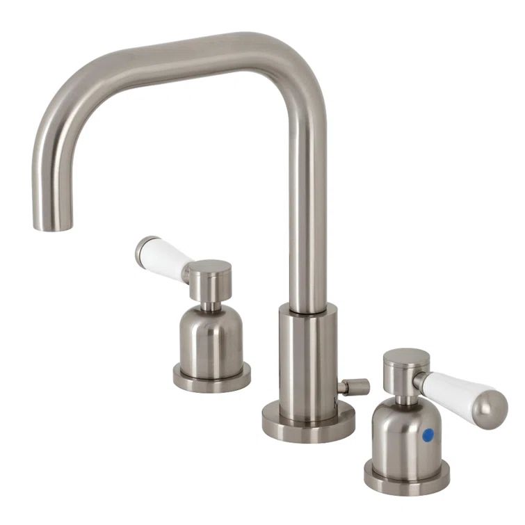 Paris Widespread Brushed Nickel Faucet with Brass Pop-Up