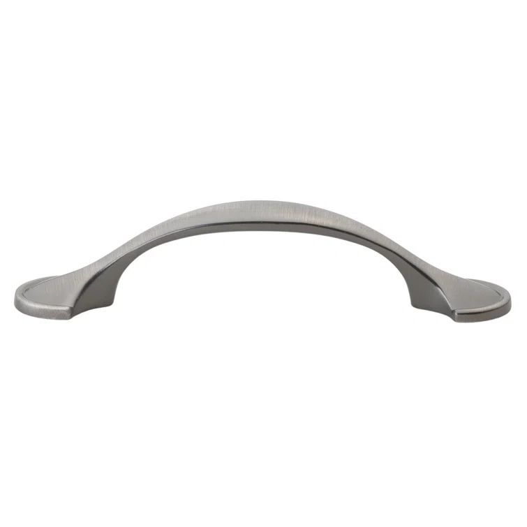 Satin Pewter Brushed Arch Cabinet Pull with Mounting Hardware