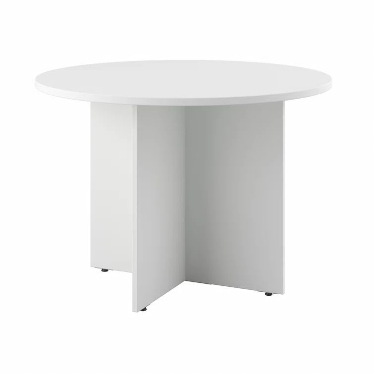 White Thermally Fused Laminate Round Conference Table