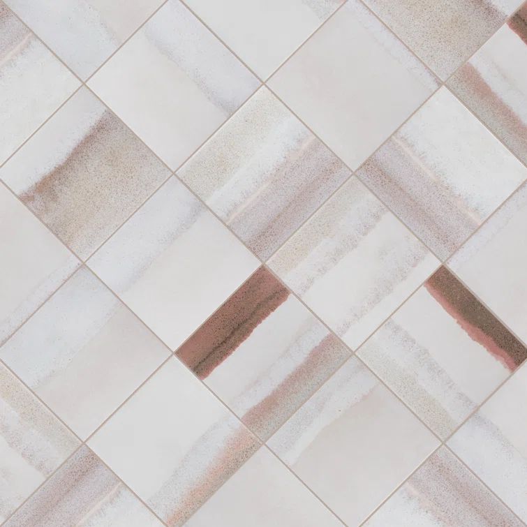 Bone Red 6" x 6" Porcelain Stone Look Floor and Wall Tile