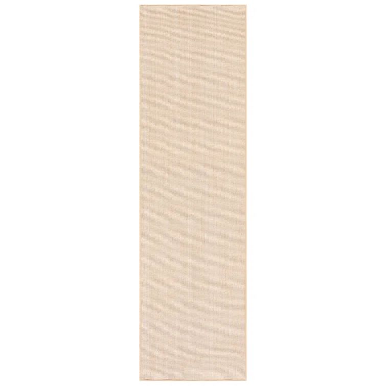 Beige/Ivory Hand-Knotted Wool Runner Rug, 2'3"x10'
