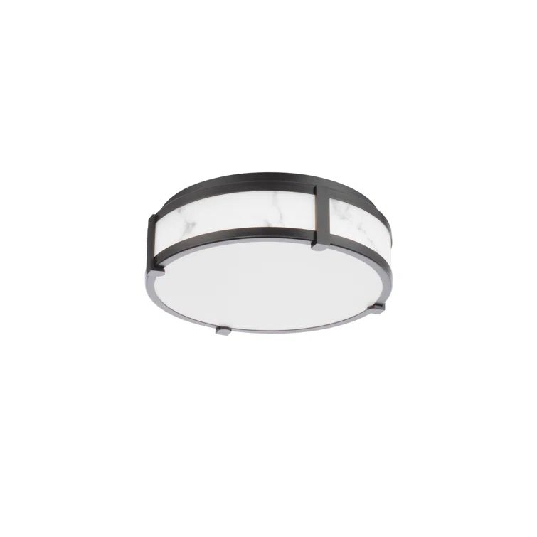 Constantine 18-Inch Black LED Flush Mount with Acrylic Shade